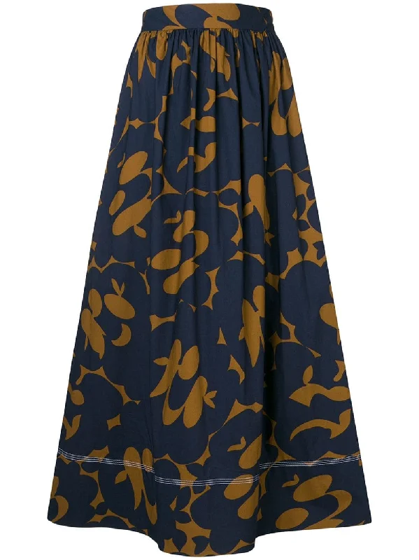 printed midi skirt breathable skirt fabric