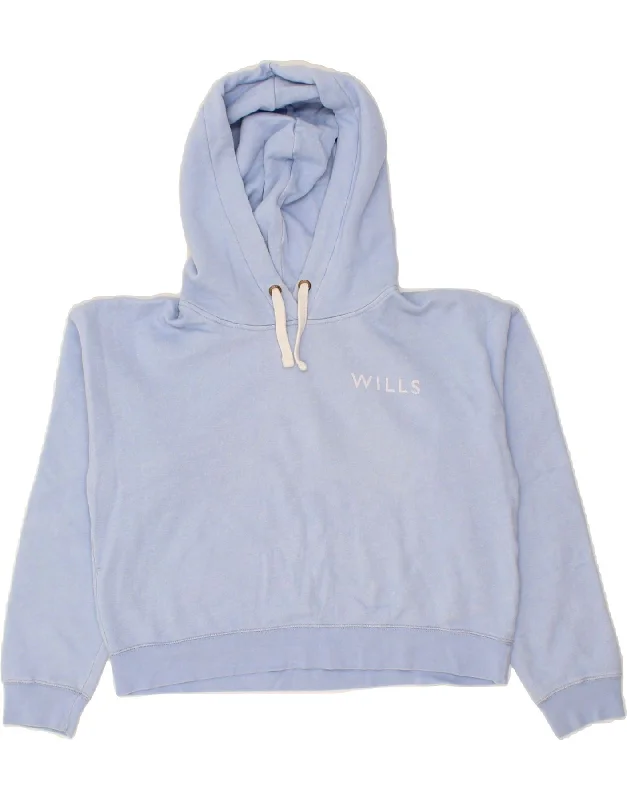 JACK WILLS Womens Oversized Crop Hoodie Jumper UK 10 Small Blue Cotton Hoodie with Zipper Versatile Modern JACK WILLS Womens Oversized Crop Hoodie Jumper UK 10 Small Blue Cotton Hoodie with Zipper Versatile Modern