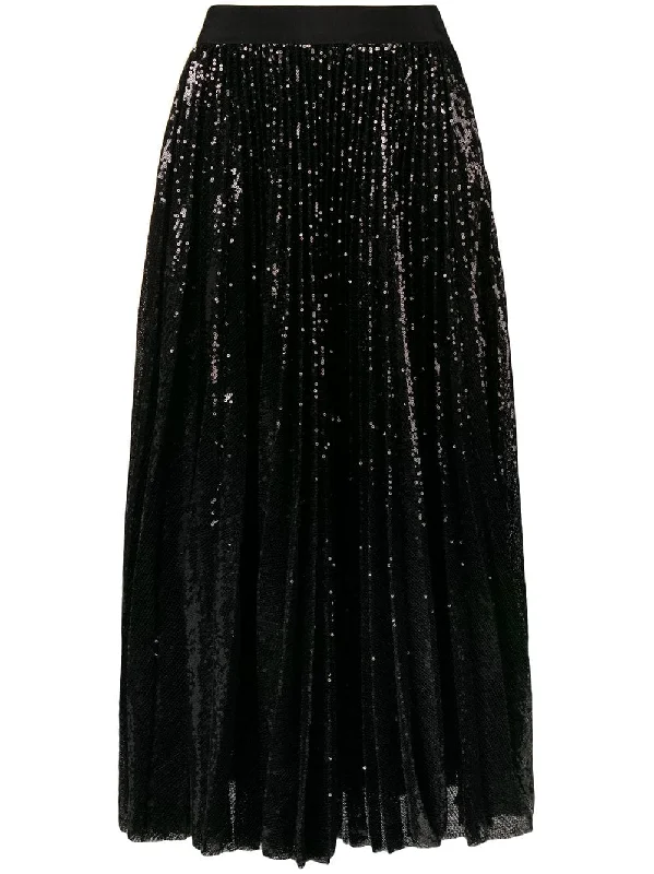 pleated sequin midi skirt linen skirt natural