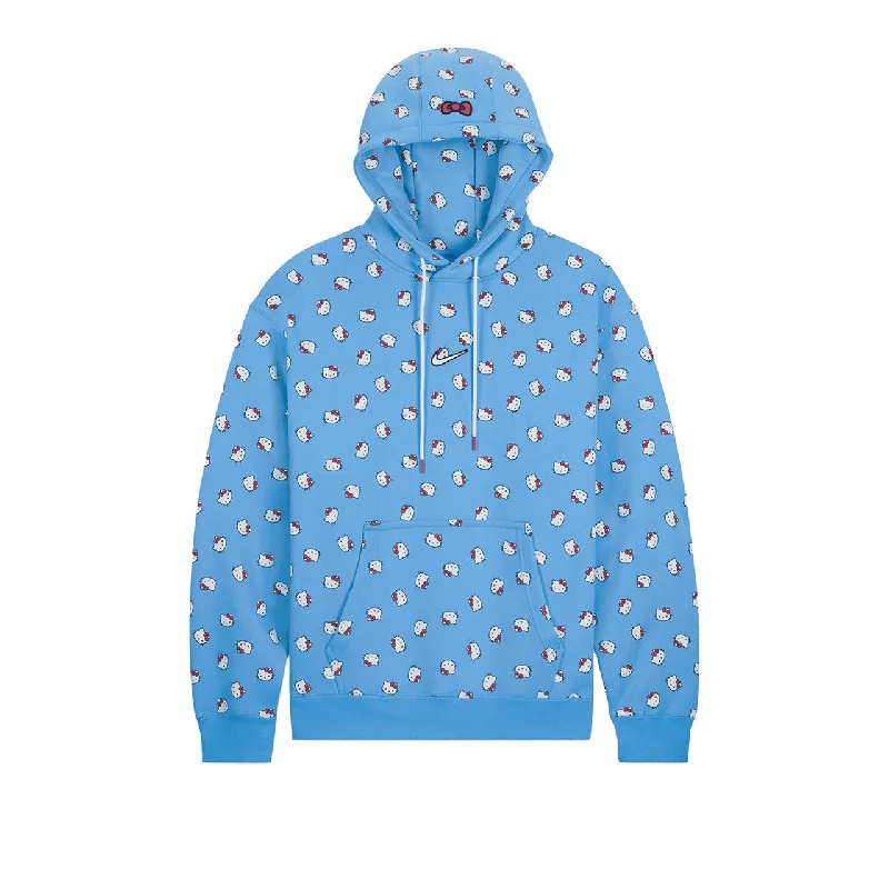 Nike x Hello Kitty Fleece Hoodie 'University Blue' Hoodie with Contrast Stitching Detailed Premium Nike x Hello Kitty Fleece Hoodie 'University Blue' Hoodie with Contrast Stitching Detailed Premium