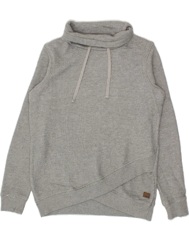ROXY Womens Longline Roll Neck Sweatshirt Jumper UK 16 Large Grey Cotton Hoodie with Elastic Cuffs Stretchable Comfortable ROXY Womens Longline Roll Neck Sweatshirt Jumper UK 16 Large Grey Cotton Hoodie with Elastic Cuffs Stretchable Comfortable