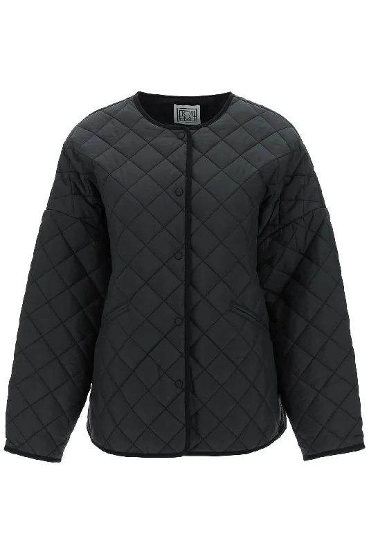 Quilted Boxy Jacket  - Black Hooded Jacket Caped Jacket Shawl Collar Jacket