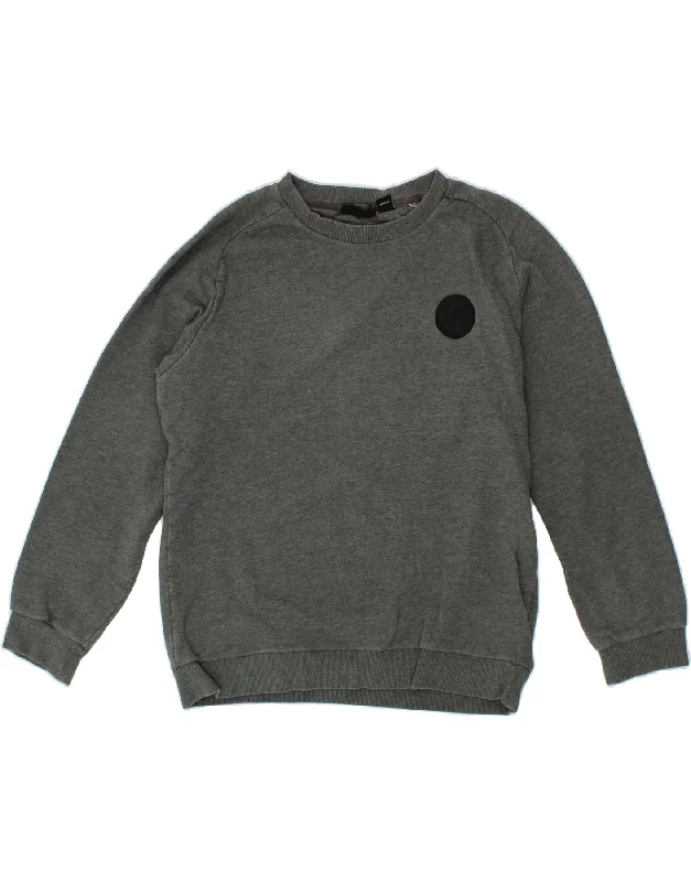 DKNY Womens Sweatshirt Jumper UK 14 Medium Grey Cotton Hoodie with Monochrome Minimalist Simple DKNY Womens Sweatshirt Jumper UK 14 Medium Grey Cotton Hoodie with Monochrome Minimalist Simple