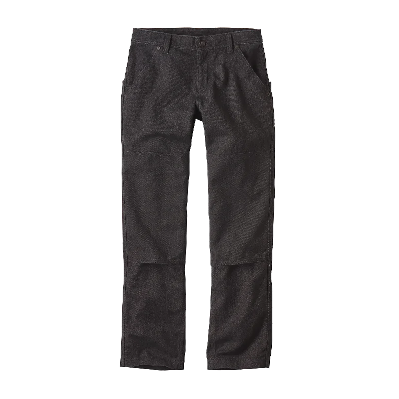 Women's Iron Forge Hemp® Canvas Double Knee Pants - Long Chic Faux Leather Pants