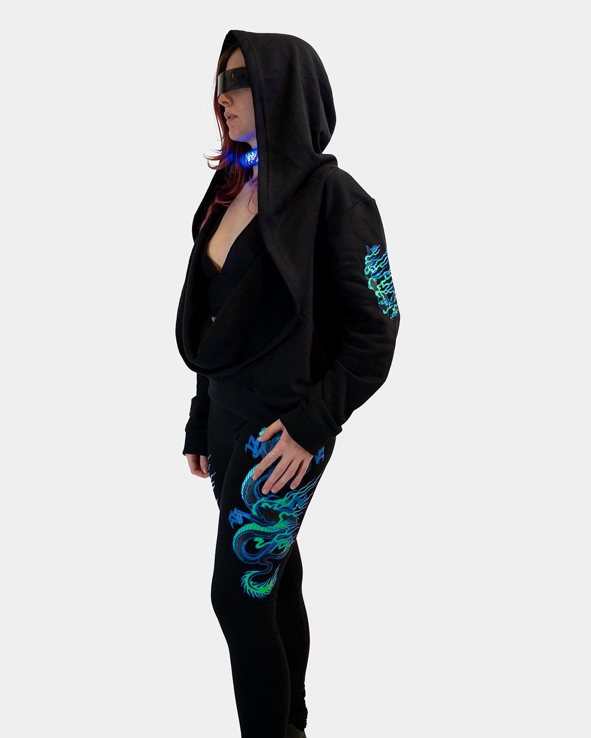 DRAGONITE DRAPE TUNIC HOODIE Hoodie with Fur Luxurious Winter