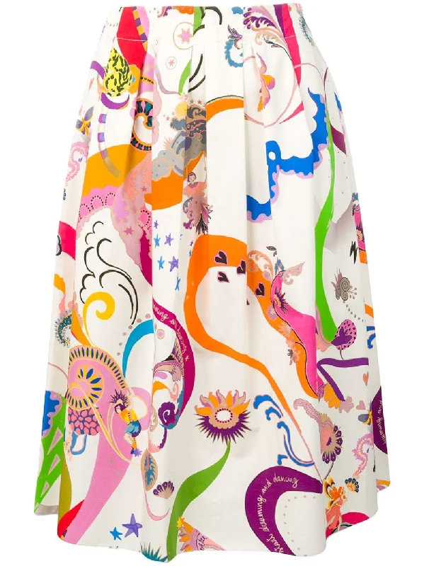 multi-print midi skirt wool skirt warm