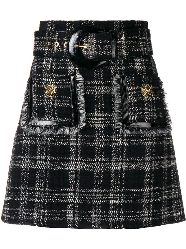 belted tweed skirt lace skirt elegant