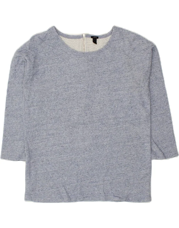 J. CREW Womens Oversized Sweatshirt Jumper UK 10 Small Blue Flecked Hoodie with Belted Waist Structured Tailored J. CREW Womens Oversized Sweatshirt Jumper UK 10 Small Blue Flecked Hoodie with Belted Waist Structured Tailored