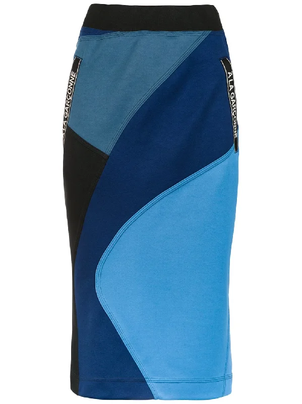 panelled midi skirt cotton skirt soft