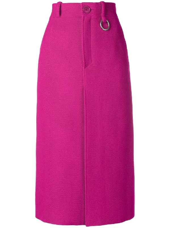 Front slit wool-blend skirt corduroy skirt durable