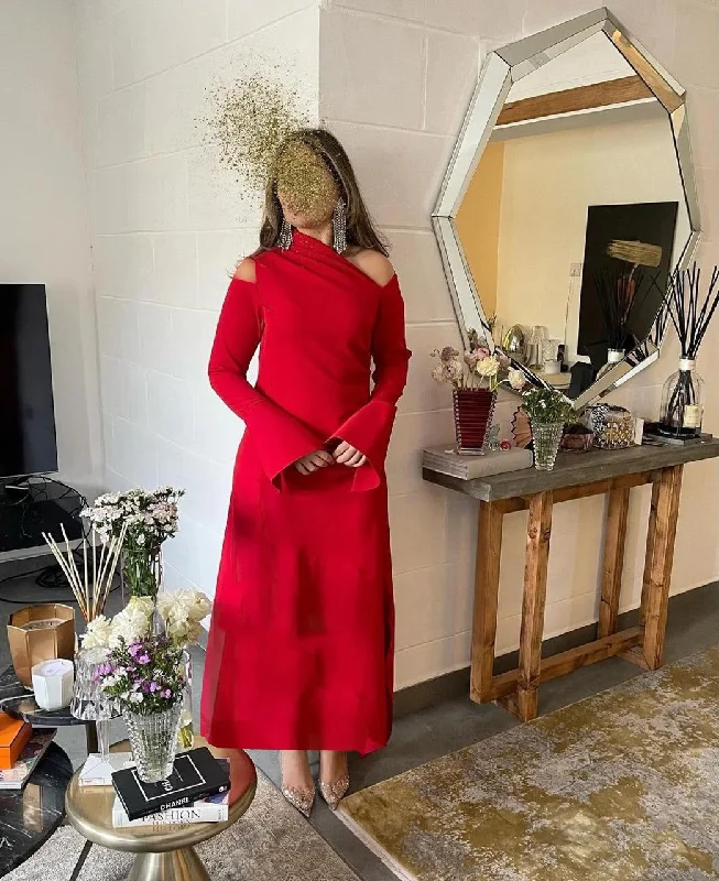 Long Sleeves Asymmetric Night Formal Party Dress S S5076352 Tunics Modern contemporary