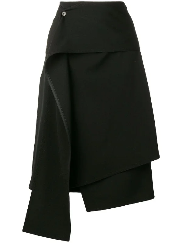 high-rise midi skirt wool skirt sturdy