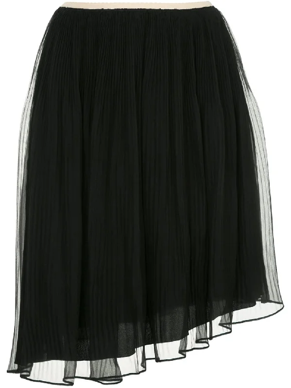 plissé chiffon asymmetric skirt lace skirt delicate