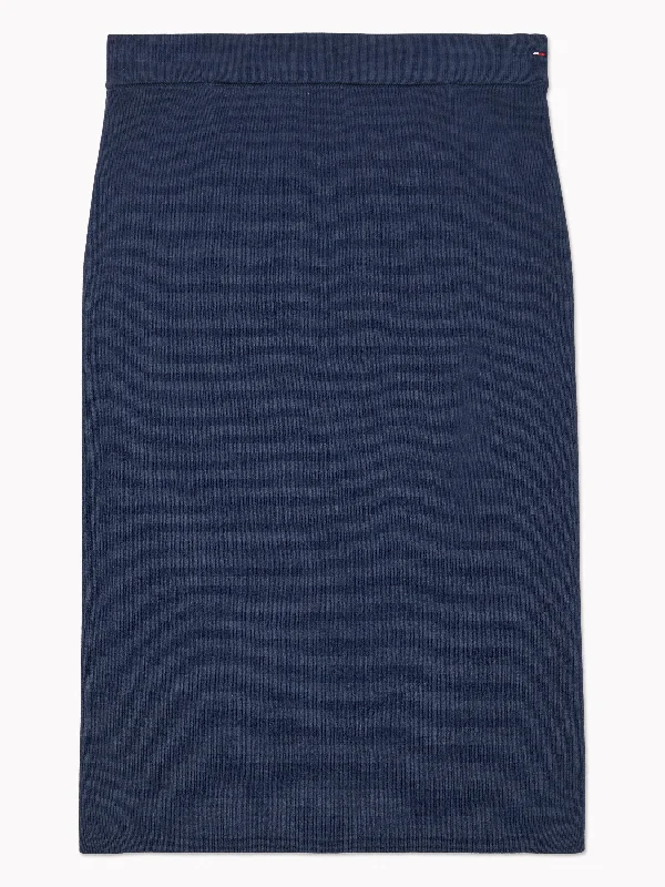 Ribbed Bodycon Skirt (Womens) - Cobalt Saphire vintage skirt charm
