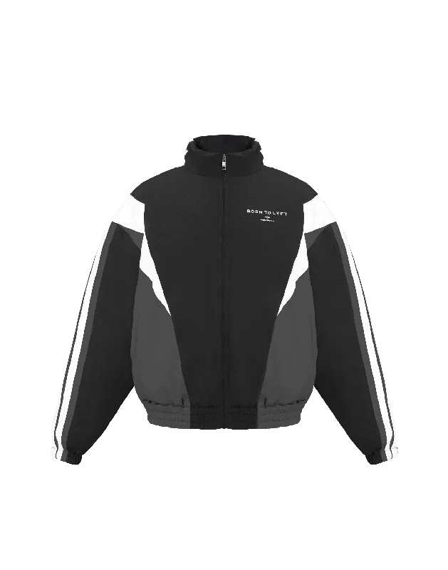 2Line Oversize Reversible Puffer Jacket - Black Knit Fabric Woven Fabric Fleece Fabric 2Line Oversize Reversible Puffer Jacket - Black Knit Fabric Woven Fabric Fleece Fabric