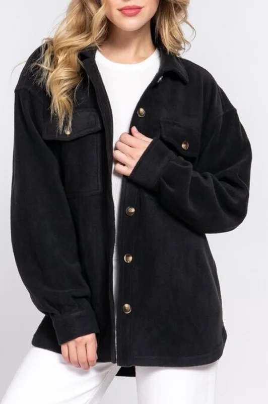 Women's Casual Long Sleeve Button Down Fleece Jacket Anorak Shell Jacket Lightweight Jacket Women's Casual Long Sleeve Button Down Fleece Jacket Anorak Shell Jacket Lightweight Jacket