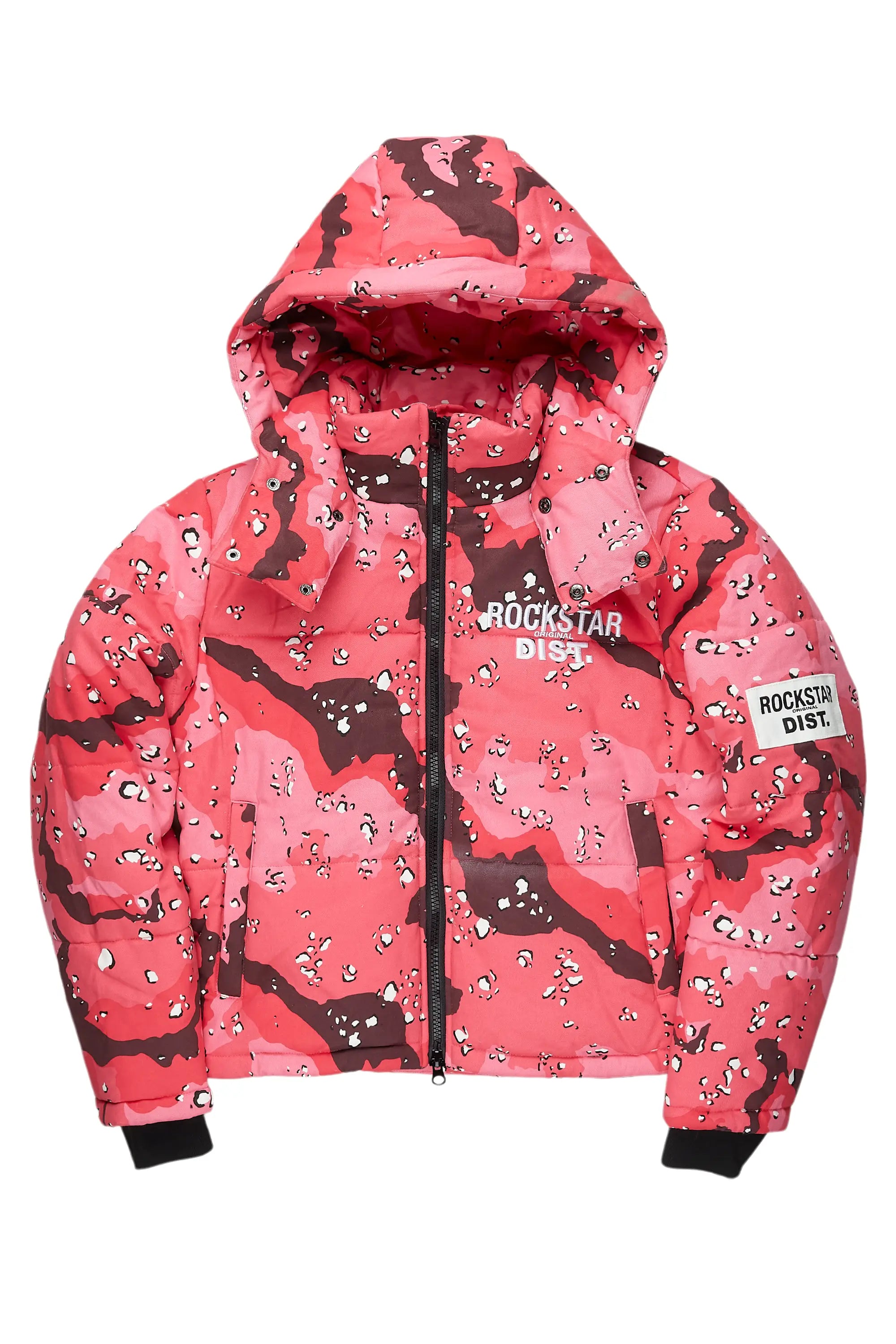 Porchea Pink Camo Puffer Jacket Striped Jacket Polka Dot Jacket Floral Jacket