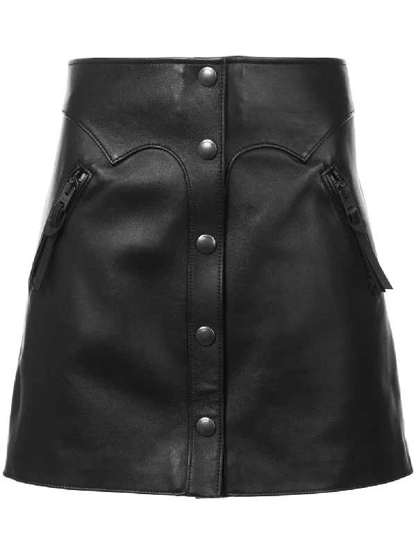 high-waist leather skirt lace skirt feminine