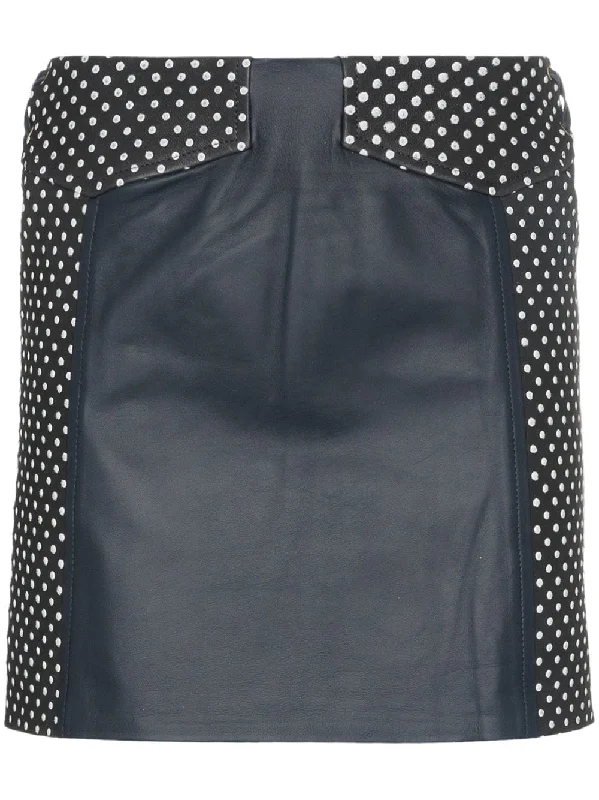 Sofia high-waisted polka dot leather skirt seamless skirt comfort