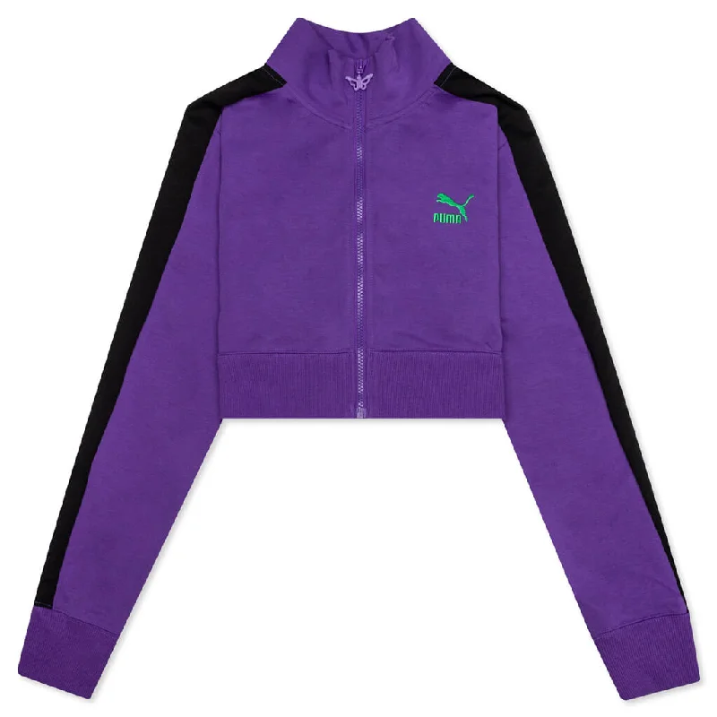 Puma x Dua Lipa Women's T7 Jackets - Purple Cotton Fabric Linen Fabric Terry Fabric