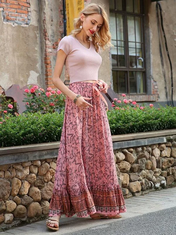 Fashion Printed Elasticity Waist Skirts Bottom seamless skirt comfort