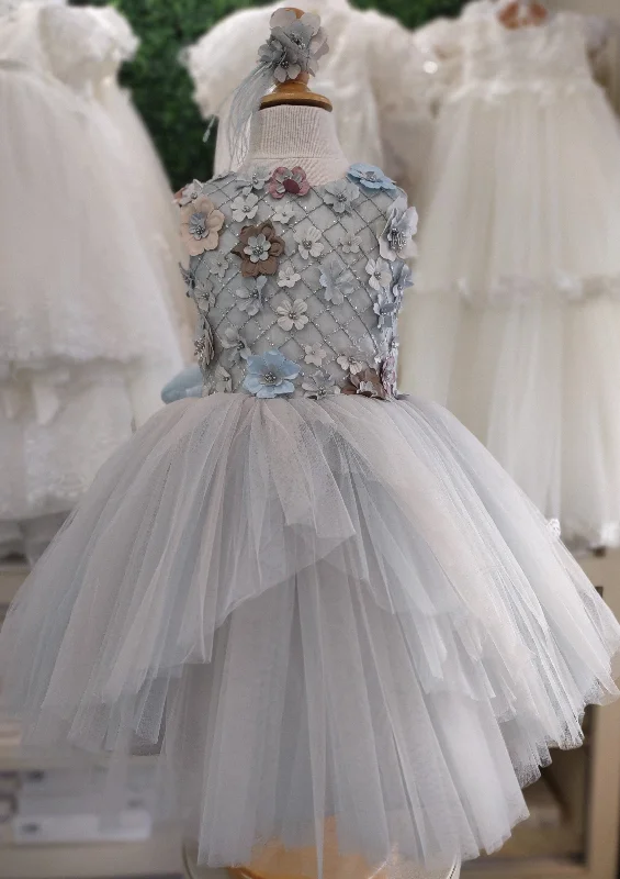 Beggi Girls’ Light Blue 3D Flower and Tulle Special Occasion Party Dress 20222 Tunics stripes playful Beggi Girls’ Light Blue 3D Flower and Tulle Special Occasion Party Dress 20222 Tunics stripes playful