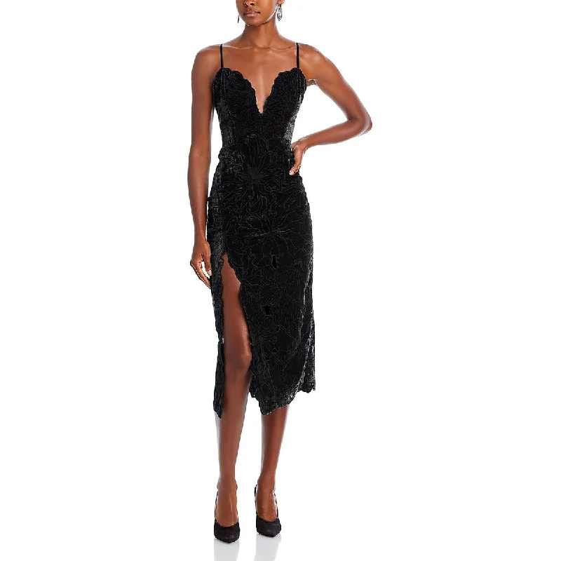 Haven Womens Velvet Front Slit Cocktail And Party Dress Tunics Essential wardrobe
