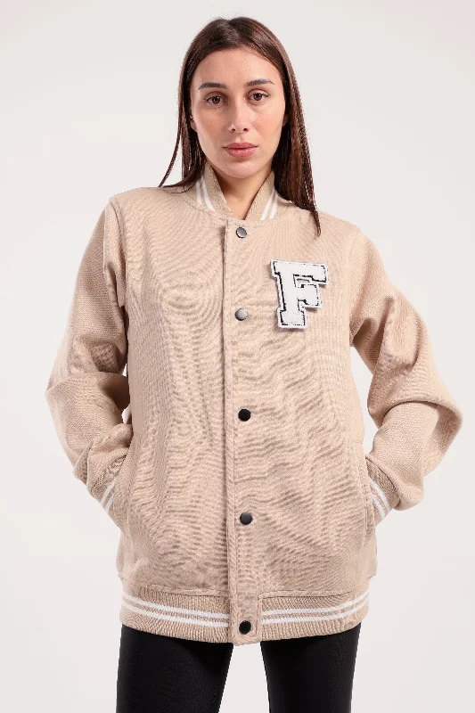 Power Varsity Jacket (40358) - Fit Freak Fleece Fabric Down Fabric Feather Fabric