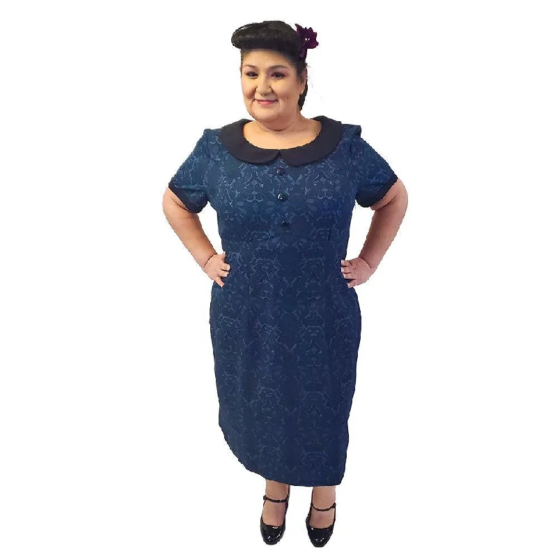 Anna Wiggle Dress in Blue Print Tunics Practical durable