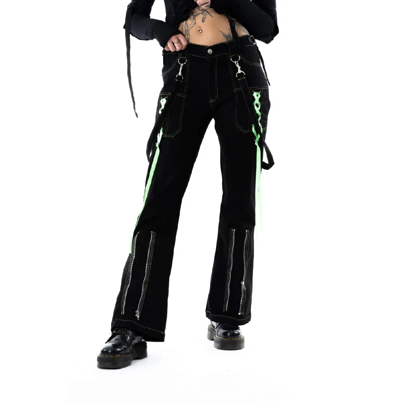 FUSE PANTS - BLACK/GREEN Classic Straight Pants