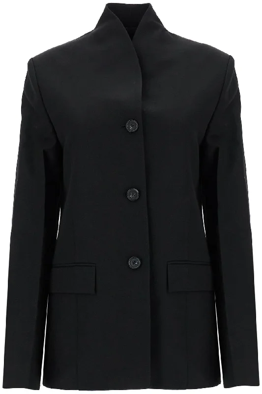 Black Double-breasted Jacket In Recycled Polyester And Wool - Black Striped Jacket Polka Dot Jacket Floral Jacket Black Double-breasted Jacket In Recycled Polyester And Wool - Black Striped Jacket Polka Dot Jacket Floral Jacket