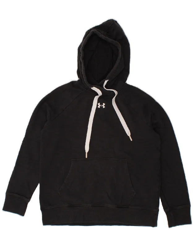 UNDER ARMOUR Womens Loose Fit Hoodie Jumper UK 10 Small Black Cotton Hoodie with Belted Waist Structured Tailored UNDER ARMOUR Womens Loose Fit Hoodie Jumper UK 10 Small Black Cotton Hoodie with Belted Waist Structured Tailored