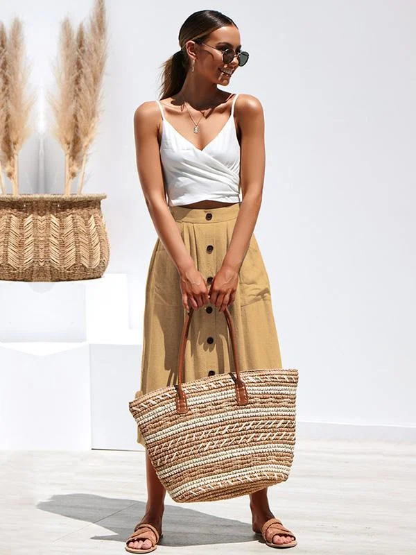 Adorable Loose Bohemia Fashion Skirt Bottom lace skirt intricate
