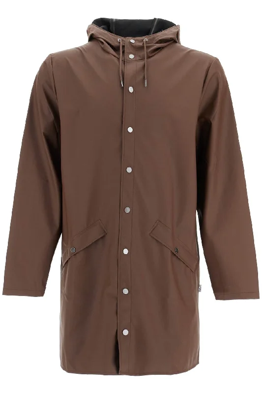Unisex Long Rain Jacket  - Brown Striped Jacket Polka Dot Jacket Floral Jacket