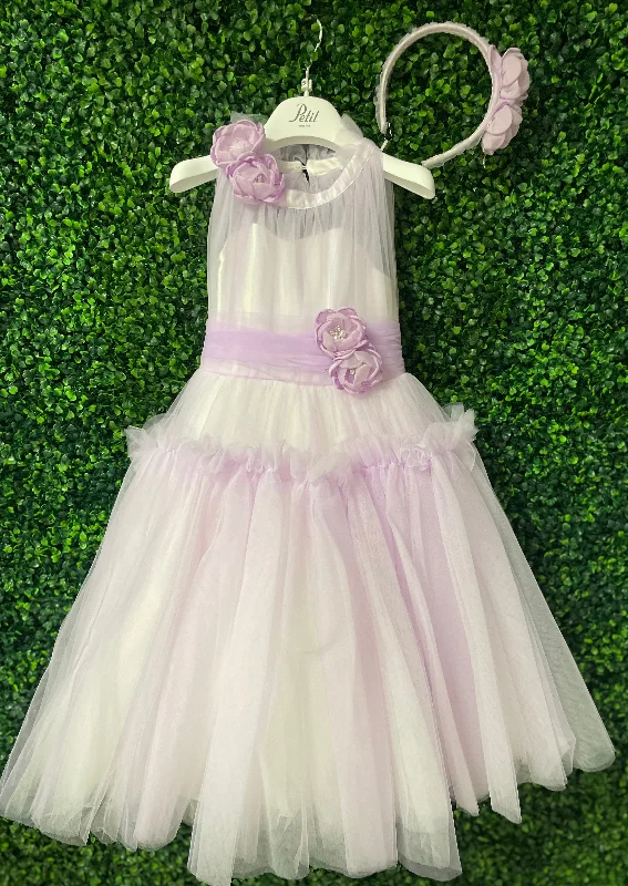 Michelina Bimbi Powder Lavender Party Dress Made In Italy Tunics Canvas sturdy