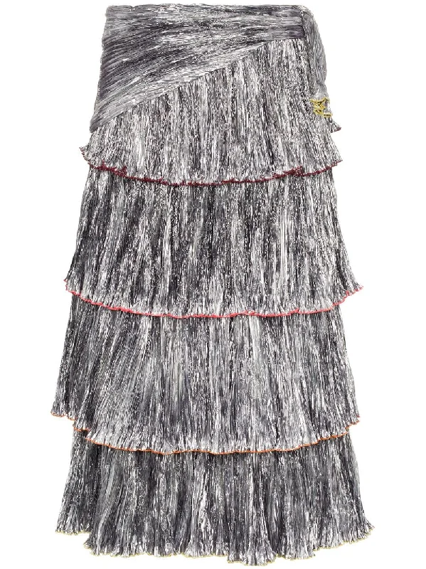 High-Waisted Tiered Skirt lace skirt intricate