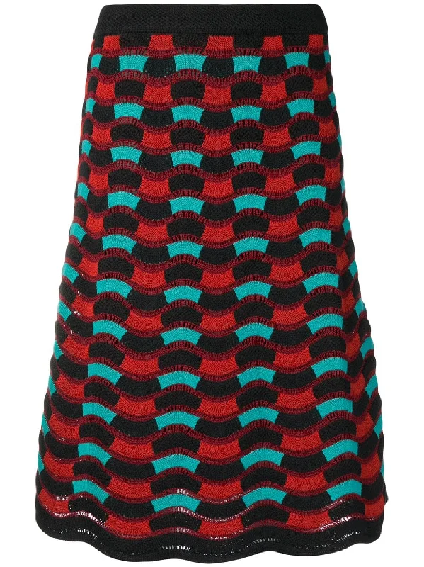 knitted A-line skirt chiffon skirt airy