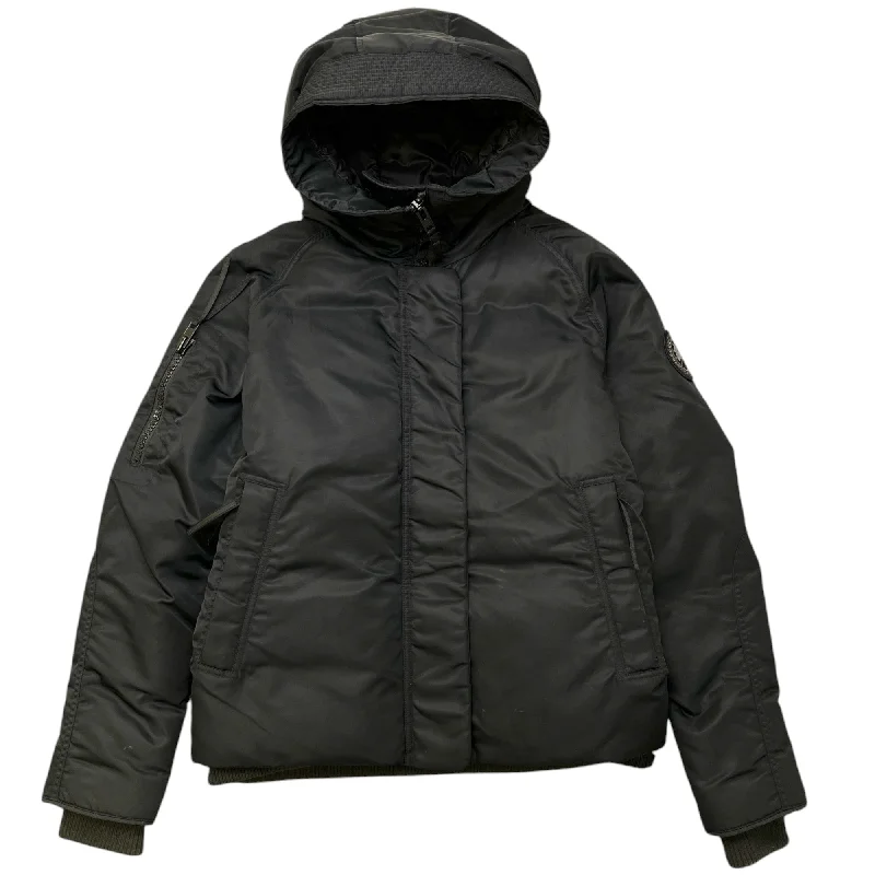 Women's Everleigh Bomber Down Jacket Black Size M Wool Fabric Cashmere Fabric Tweed Fabric