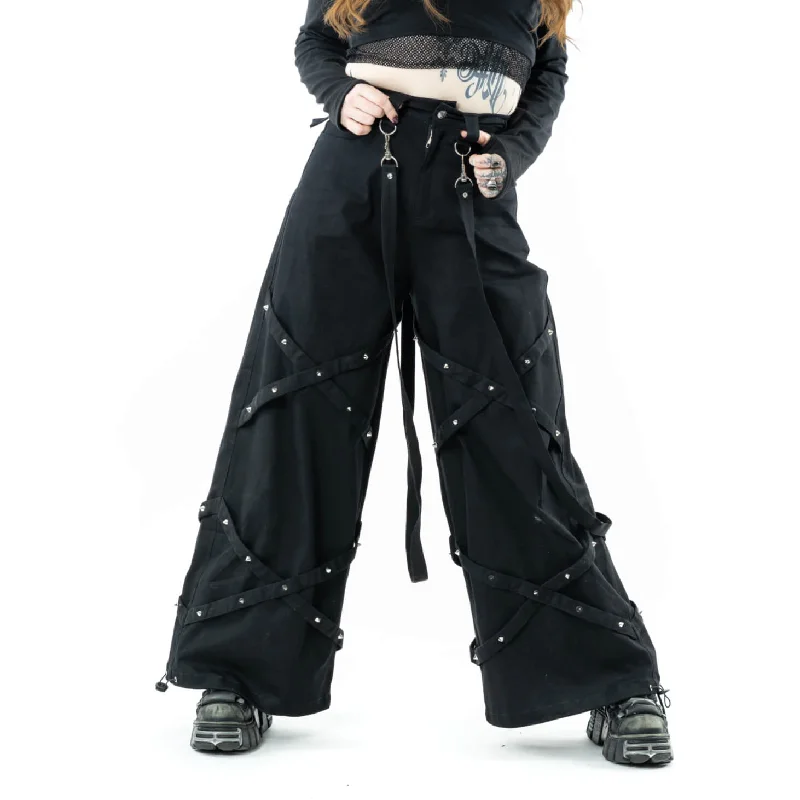ELSU PANTS - BLACK Wide-Legged Palazzos