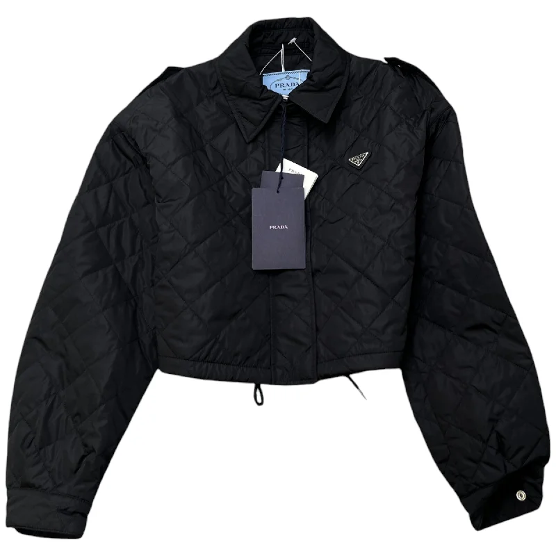 Women's Plaque Logo Down Jacket Black Size IT 42 / UK 10 Striped Jacket Polka Dot Jacket Floral Jacket Women's Plaque Logo Down Jacket Black Size IT 42 / UK 10 Striped Jacket Polka Dot Jacket Floral Jacket