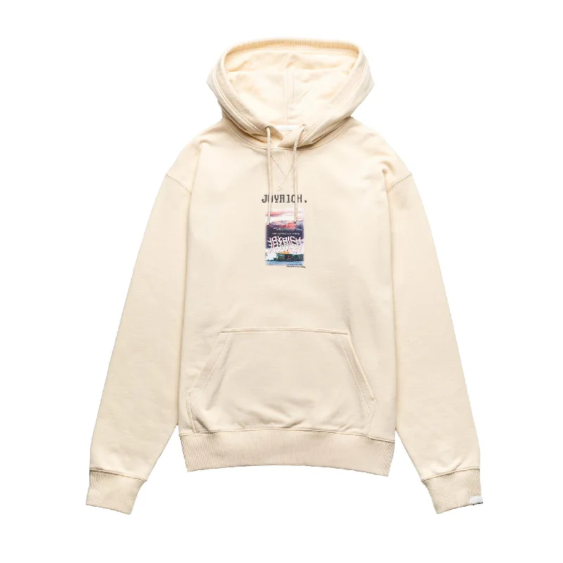 Joyrich Portrait Hoodie Beige Hoodie with Cropped Fit Short Trendy