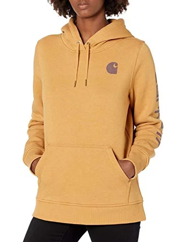 Carhartt Women's Relaxed Fit Midweight Logo Sleeve Graphic Sweatshirt Hoodie with Hood Adjustable Protection Carhartt Women's Relaxed Fit Midweight Logo Sleeve Graphic Sweatshirt Hoodie with Hood Adjustable Protection