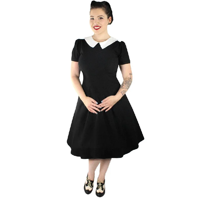 Pointy Collar Dress in Black and White by Hemet Tunics Seasonal trendy