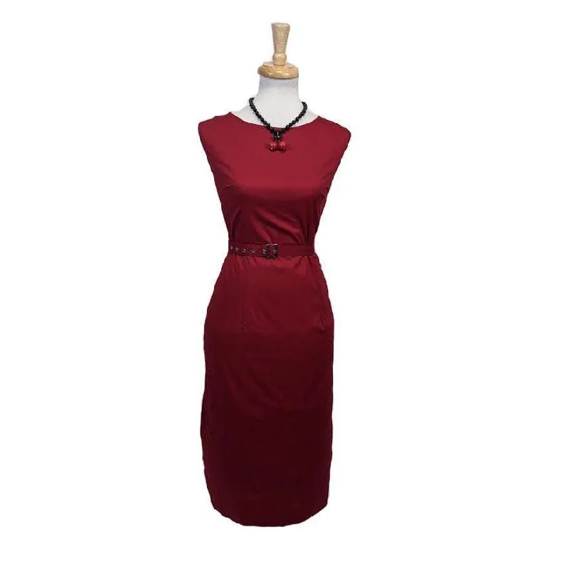 Sleeveless Wiggle Dress in Red Tunics Cozy soft