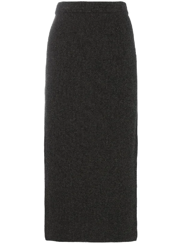 high waisted ribbed knitted midi skirt lace skirt delicate