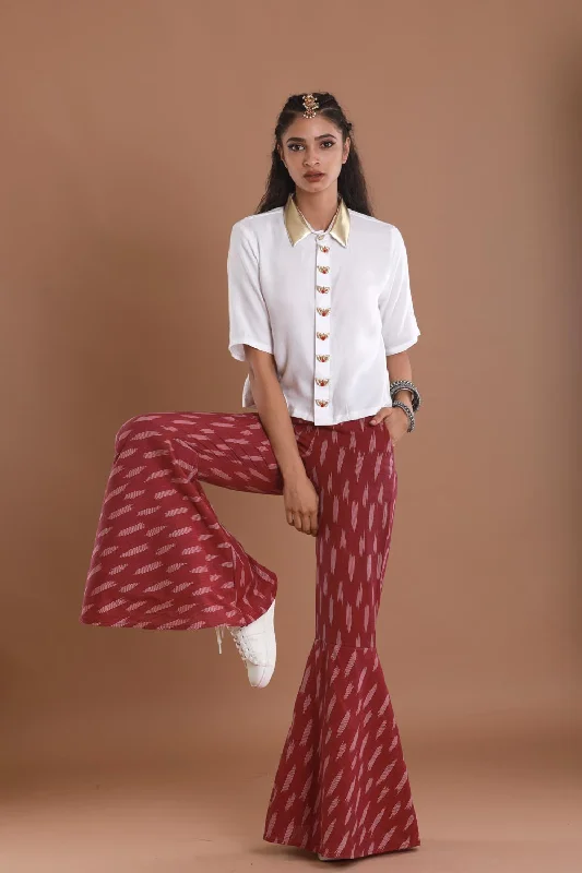 Ikat Sharara Pants Formal Wide-Leg Pants