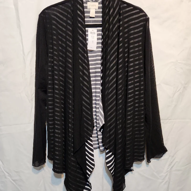 BNWT Chico's Size 3 or XL Drape Jacket Satin Jacket Silk Jacket Chiffon Jacket