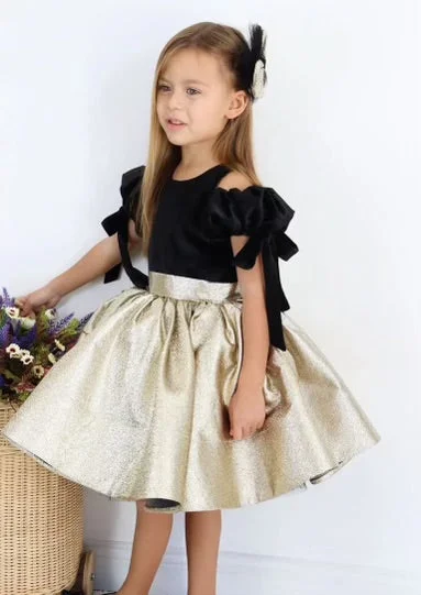 Girls’ Party Dress Lame Puff Shoulder Tunics Plaid country