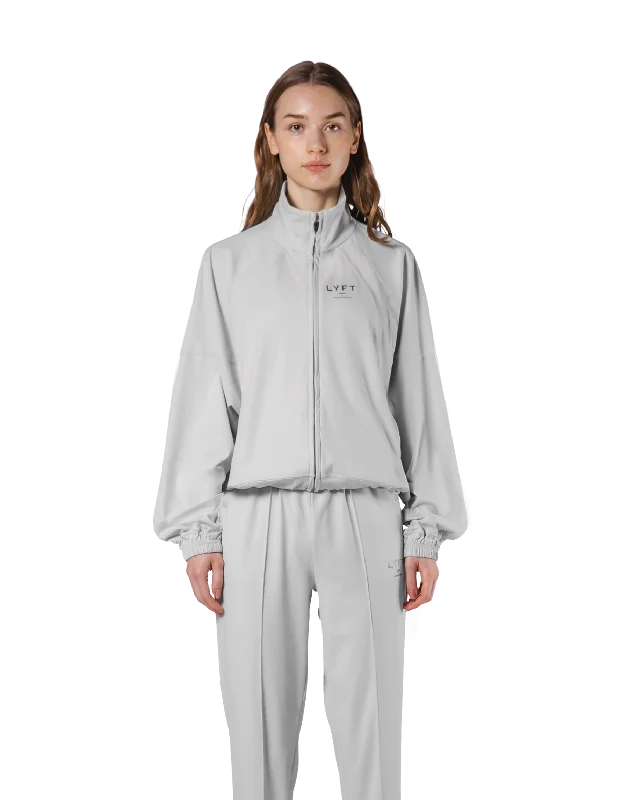 Stretch Wide Track Jacket 2 - Grey Insulated Jacket Fitted Jacket Loose Jacket