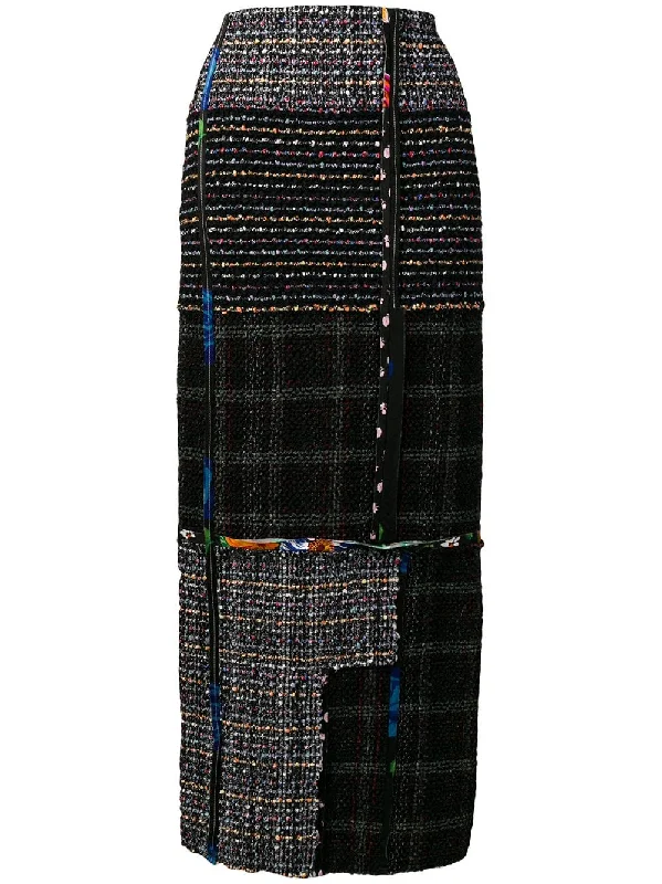 long tweed skirt chiffon skirt lightweight